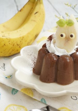 ゼラチン不要！チョコバナナ豆乳プリン-レシピのメイン写真