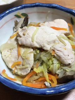 鶏胸肉と野菜の生姜蒸し-レシピのメイン写真