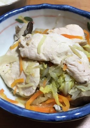 鶏胸肉と野菜の生姜蒸し-レシピのメイン写真