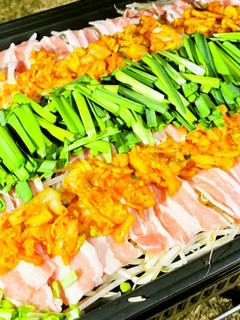 キャンプで豚キムもやし 焼き上手さん-レシピのメイン写真