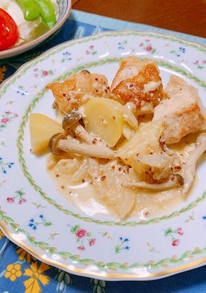 ★鶏肉の粒マスタードクリーム煮★-レシピのメイン写真