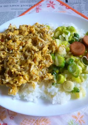 しらす炒り卵＋白ねぎソフリットのカフェ丼-レシピのメイン写真
