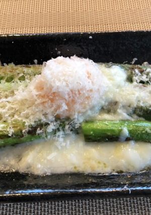 アスパラステーキの半熟卵チーズがけ-レシピのメイン写真