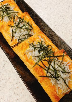 トースターで♪油揚げのチーズしらす焼き-レシピのメイン写真