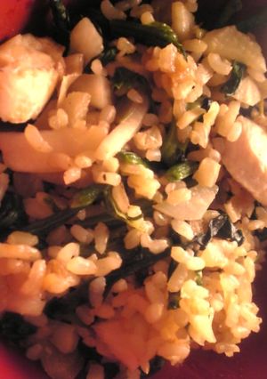 鶏ささみとかぶとほうれん草の玄米炒飯-レシピのメイン写真