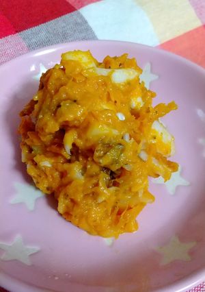チーズ、玉ねぎ入りかぼちゃサラダ-レシピのメイン写真