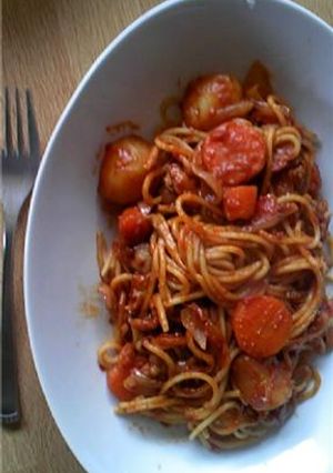 昨日の残りで～ハヤシパスタ-レシピのメイン写真