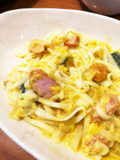 うどんdeカボチャクリームパスタ風-レシピのメイン写真