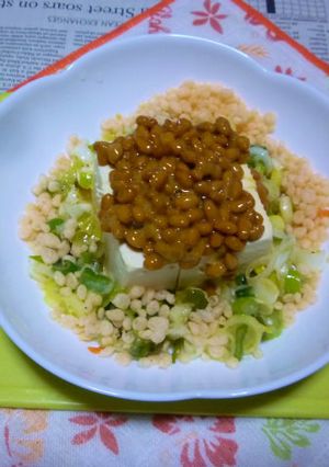 納豆＋白ねぎのソフリットの冷や奴-レシピのメイン写真