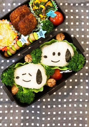 キャラ弁　スヌーピーおにぎり弁当-レシピのメイン写真