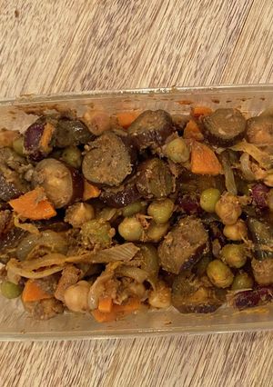 ナスと蒸し豆のオイルサーディン炒め♪-レシピのメイン写真