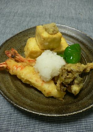 豆腐と海老の揚げだし風天ぷら-レシピのメイン写真