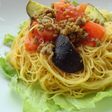 トマトと茄子のスパイシービーフン
