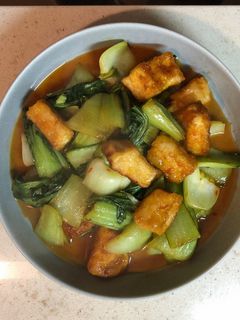 お豆腐と青梗菜のピリ辛炒め-レシピのメイン写真