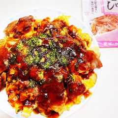รูปของ 桜えび入りお好み焼き♡