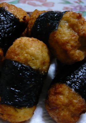 鶏ミンチとレンコンの磯辺揚げ-レシピのメイン写真