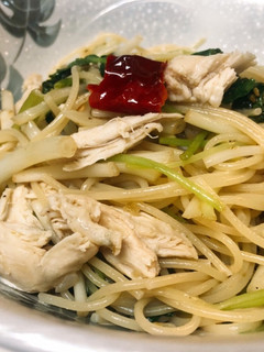 根ミツバとササミの柚子胡椒風味和パスタ-レシピのメイン写真