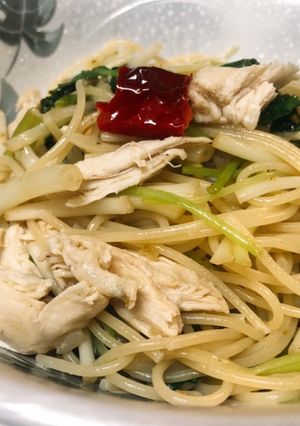 根ミツバとササミの柚子胡椒風味和パスタ-レシピのメイン写真