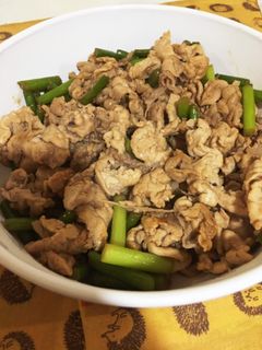 にんにくの芽と豚肉炒め-レシピのメイン写真