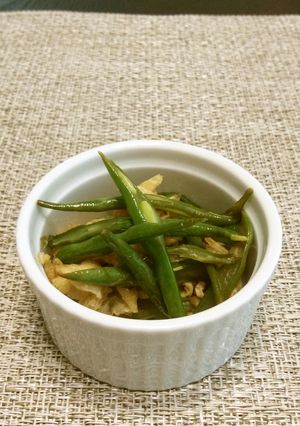 平椀～インゲンと油揚げの炒め物-レシピのメイン写真