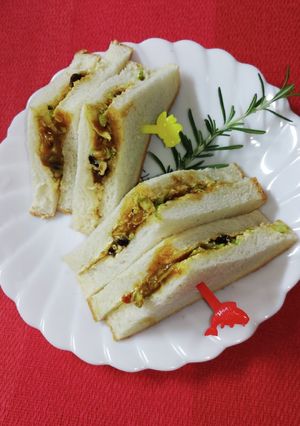 簡単キャベツとレーズン入りカレーサンド-レシピのメイン写真