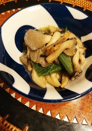 ヒラタケとネギのワサビ醬油-レシピのメイン写真