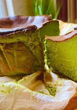 【抹茶バスクチーズケーキ】混ぜて焼くだけ-レシピのメイン写真