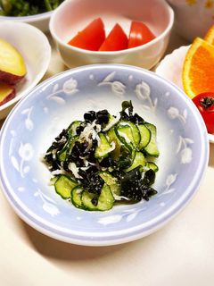ワカメとキュウリとしらすの酢の物♡-レシピのメイン写真
