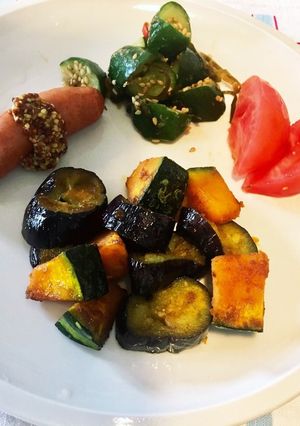 茄子とカボチャのカレーハチミツ炒め-レシピのメイン写真