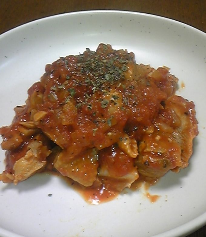 チキンのピリ辛トマト煮込みアラビアータ風 by 腹ペコおおかみ
