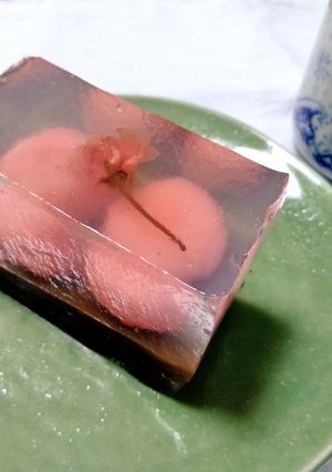 桜と白玉の錦玉羹-レシピのメイン写真