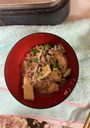 豚ミンチ　油揚げ　麺つゆ　オガタライス-レシピのメイン写真
