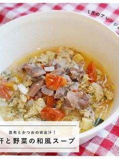 犬ご飯 / 砂肝と野菜の和風スープ-レシピのメイン写真
