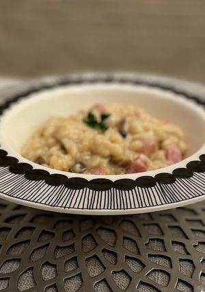 もち麦で作る！きのことベーコンのリゾット-レシピのメイン写真