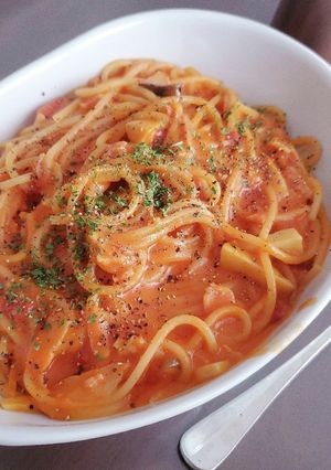 ワンパンでトマトチーズパスタ-レシピのメイン写真