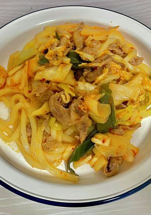豚キムチ焼きうどん-レシピのメイン写真
