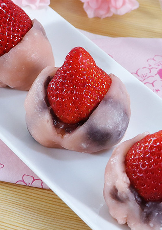 レンジで簡単♪もちもち♡いちご大福-レシピのメイン写真