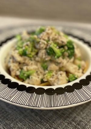 鶏ひき肉とブロッコリーのクリームパスタ-レシピのメイン写真