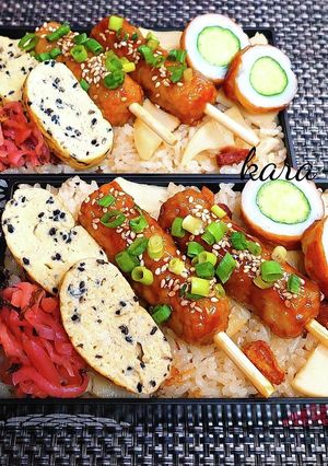やきとり缶で簡単♪たけのこ鶏めし弁当-レシピのメイン写真