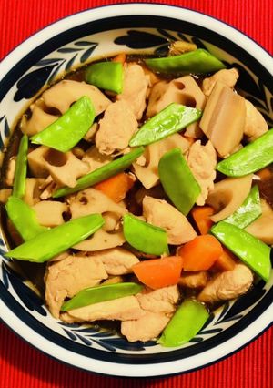 鶏肉とれんこんの炒り煮-レシピのメイン写真