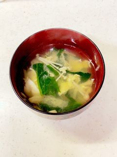 えのき ほうれん草 かきたま味噌汁^^-レシピのメイン写真