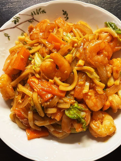 台湾風★海老とキャベツの炒めうどん-レシピのメイン写真