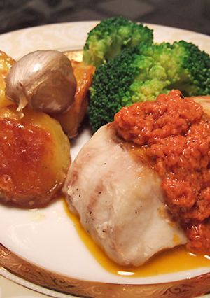 白身魚のドライトマト梅肉ソース添え-レシピのメイン写真