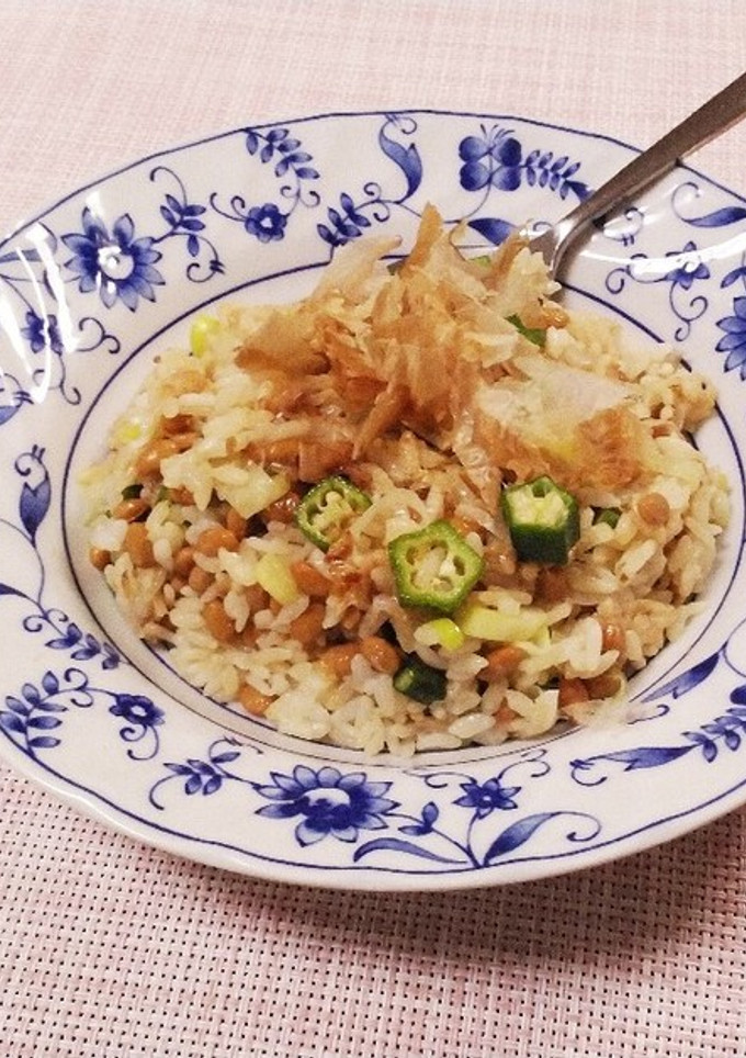 最強の納豆とオクラのねばねば炒飯-レシピのメイン写真