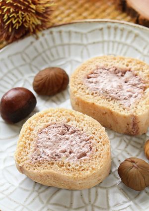 こめココで作る甘栗入りロールケーキ-レシピのメイン写真