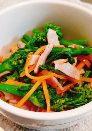 菜の花とベーコンの炒め物-レシピのメイン写真