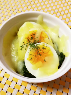 簡単!ほうれん草とゆで卵のチーズ焼き-レシピのメイン写真