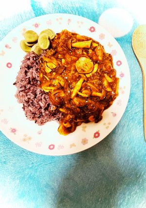黒米とニンニクと、くず野菜のカレー-レシピのメイン写真