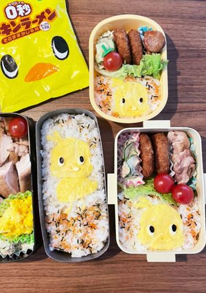 チキンラーメン　ひよこちゃんキャラ弁-レシピのメイン写真