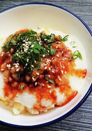 胃腸が辛い時に。とろろ納豆のスタミナ粥-レシピのメイン写真